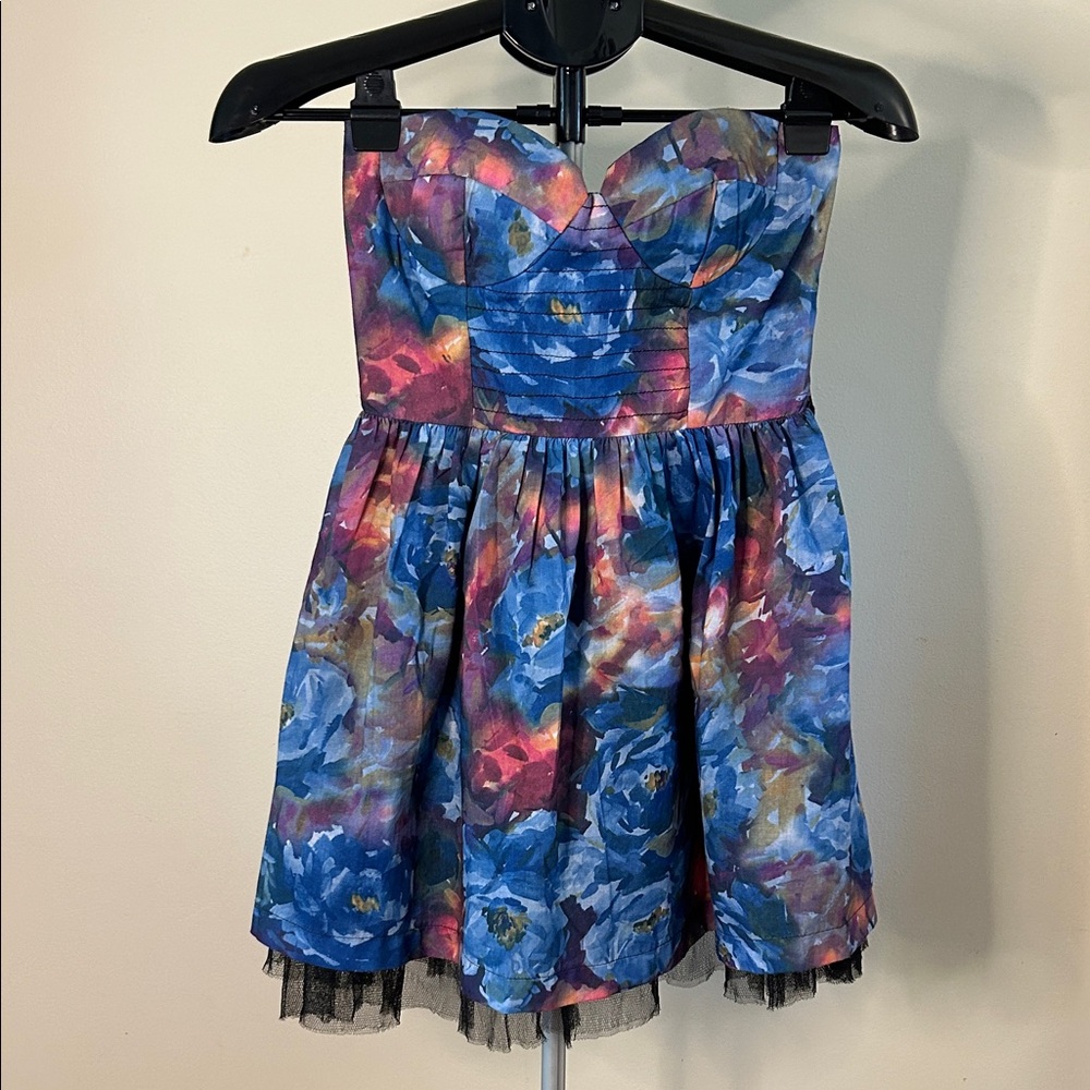 Sans Souci Blue and Pink Floral Kids Dress